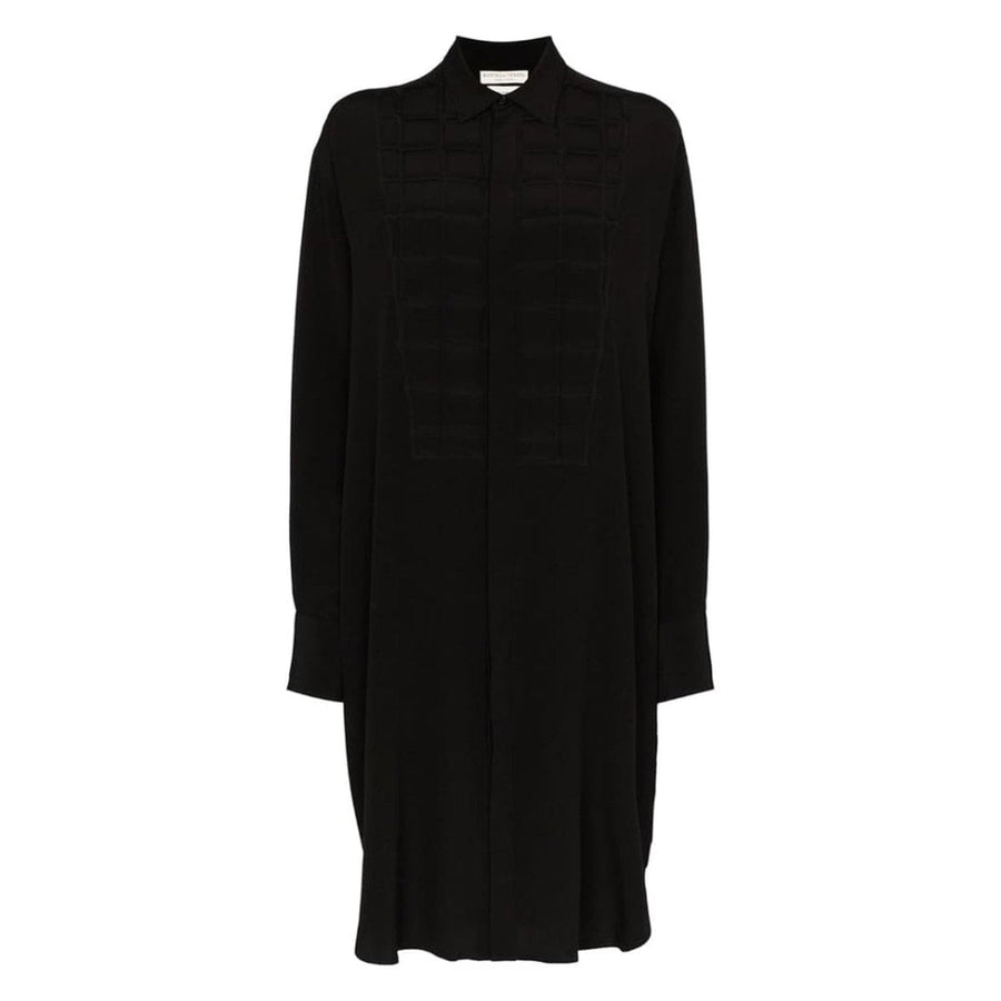 Bottega Veneta-Quilted Silk Crepe de chine Shirt Dress - Runway Catalog