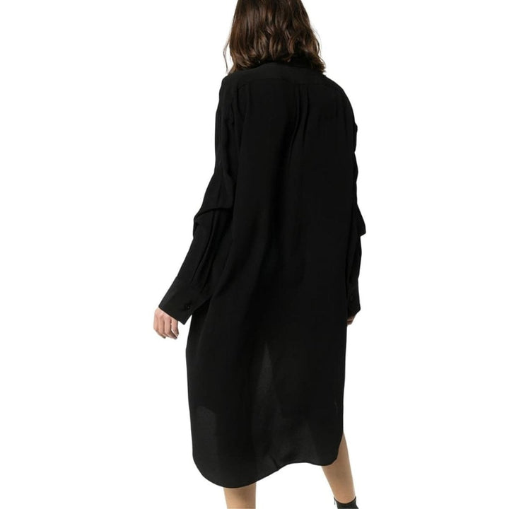Quilted Silk Crepe de chine Shirt Dress