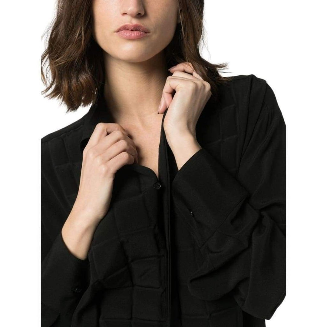 Quilted Silk Crepe de chine Shirt Dress