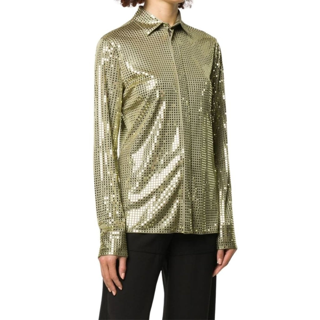 Sequined Button Front Shirt