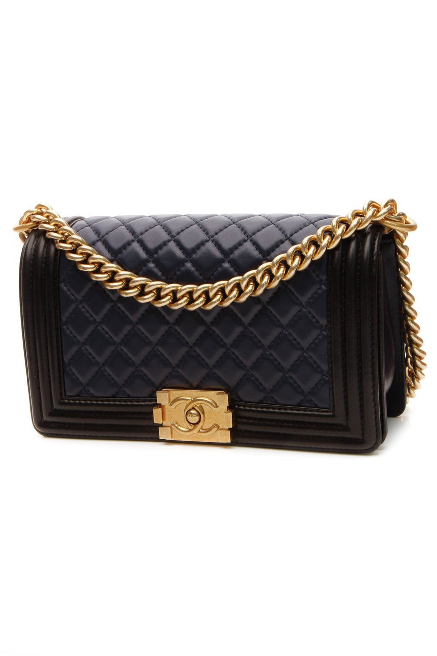 Medium Boy Bag - Navy/Black