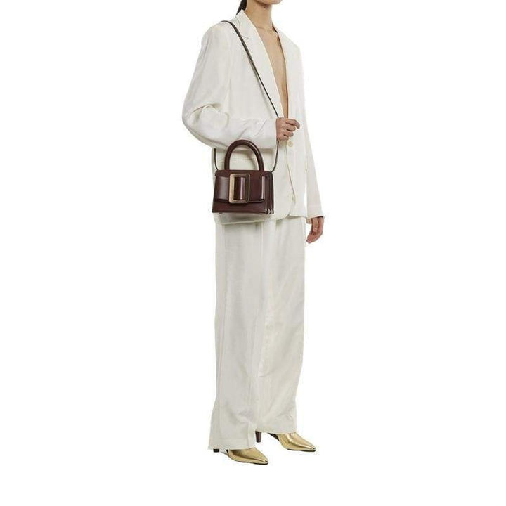 Oxblood Lucas 19 Buckled Leather Tote Bag