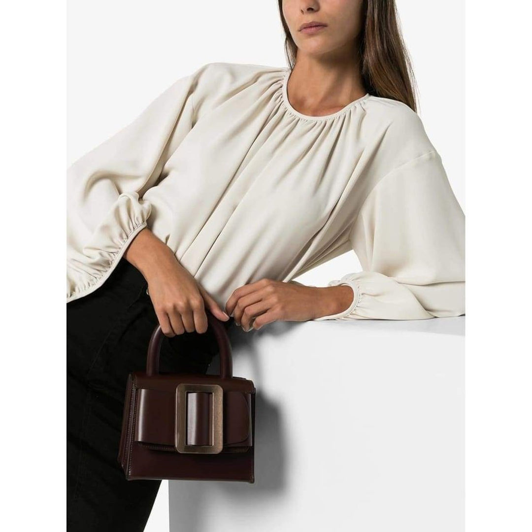 Oxblood Lucas 19 Buckled Leather Tote Bag