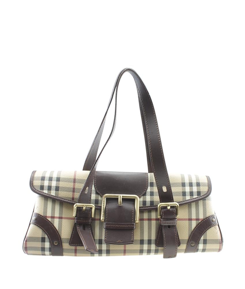 Burbe**y B24 Ecordelia Buckle Haymarket Check Canvas Bag