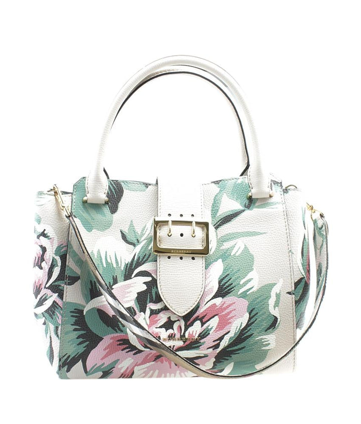 Burbe**y Medium Floral Buckle Multi-Color Leather 2- Way Bag