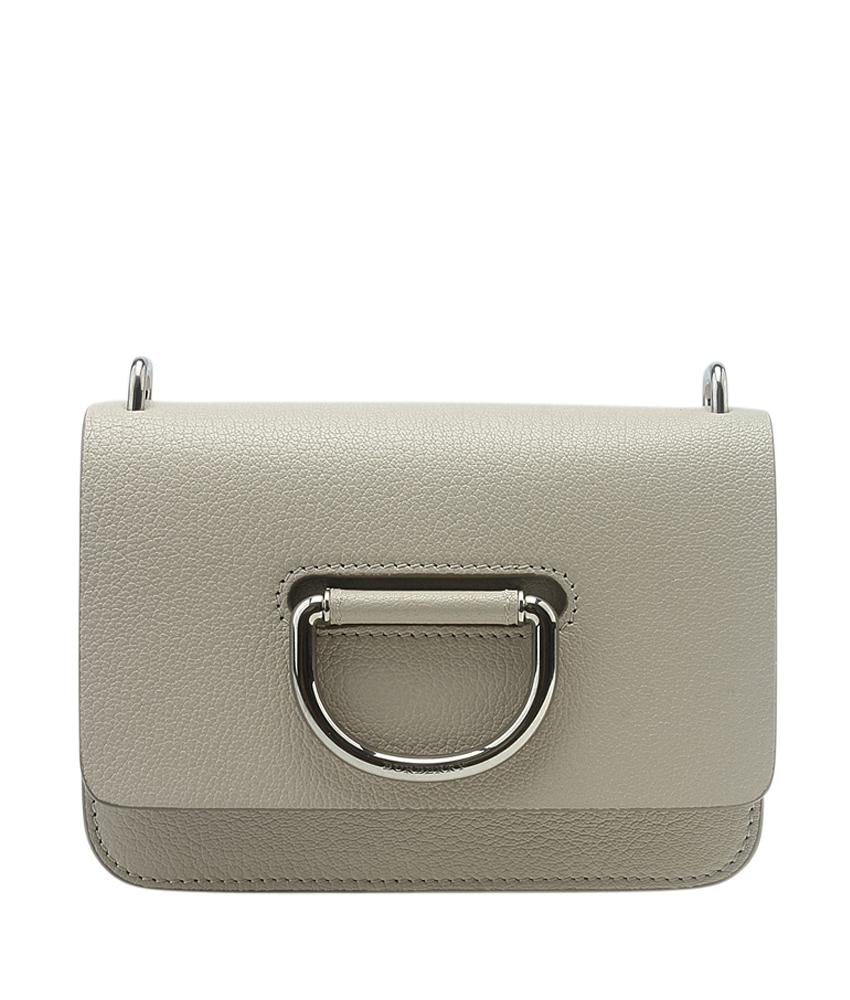 Burbe**y Mini D Ring Grey Leather Crossbody Bag