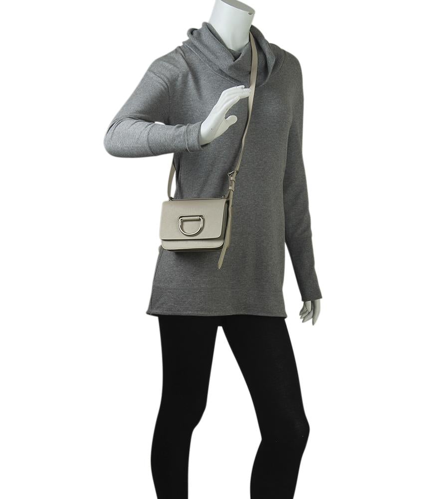 Burbe**y Mini D Ring Grey Leather Crossbody Bag
