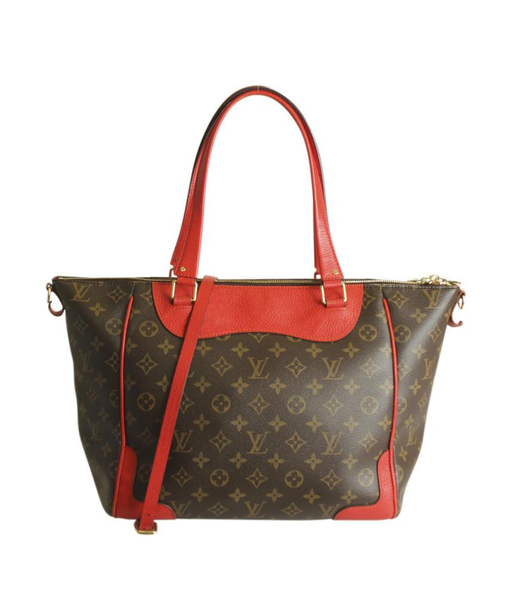L*V M51195 Estrela NM Red Leather & Monogram 2- Way Bag