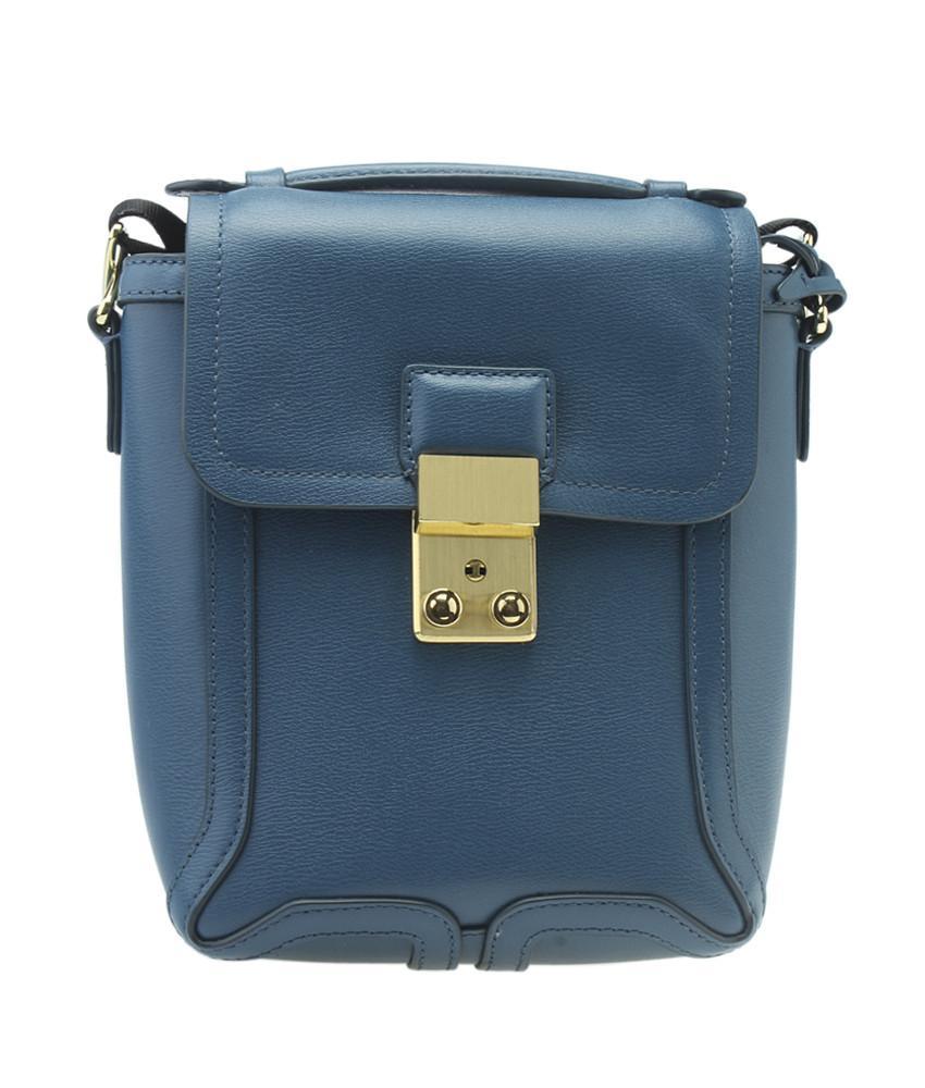 3.1 Phillip Lim Pashli Camera Blue Leather Crossbody Bag