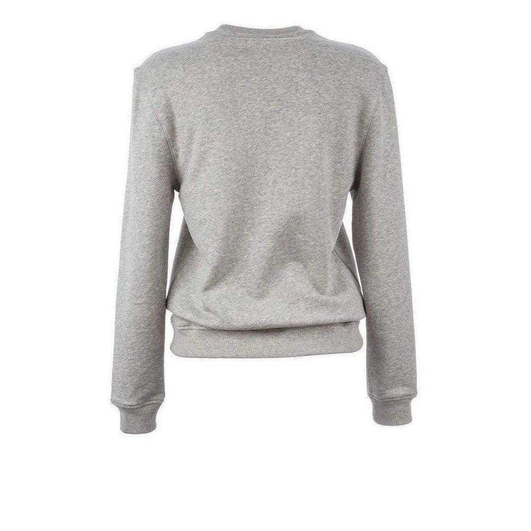 Woven Gray Cotton Embroidered Face Sweatshirt