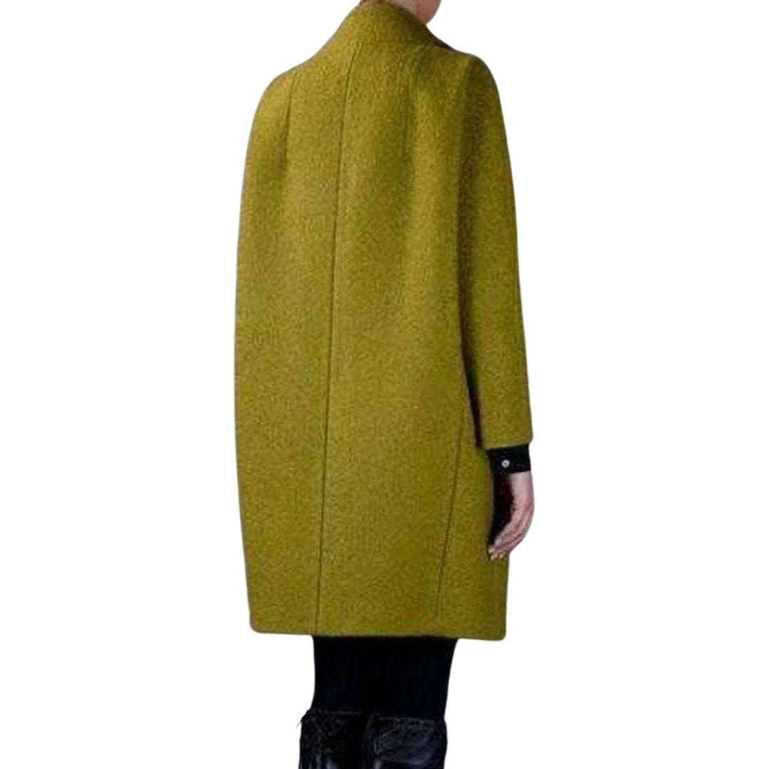 Green Mohair Double Breasted Oversized Pea Coat