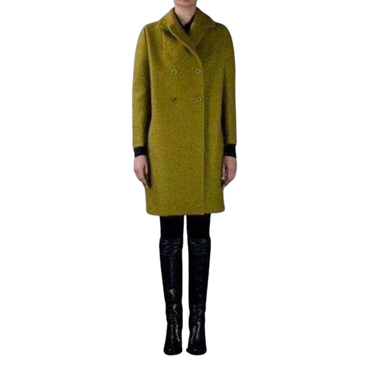 Green Mohair Double Breasted Oversized Pea Coat