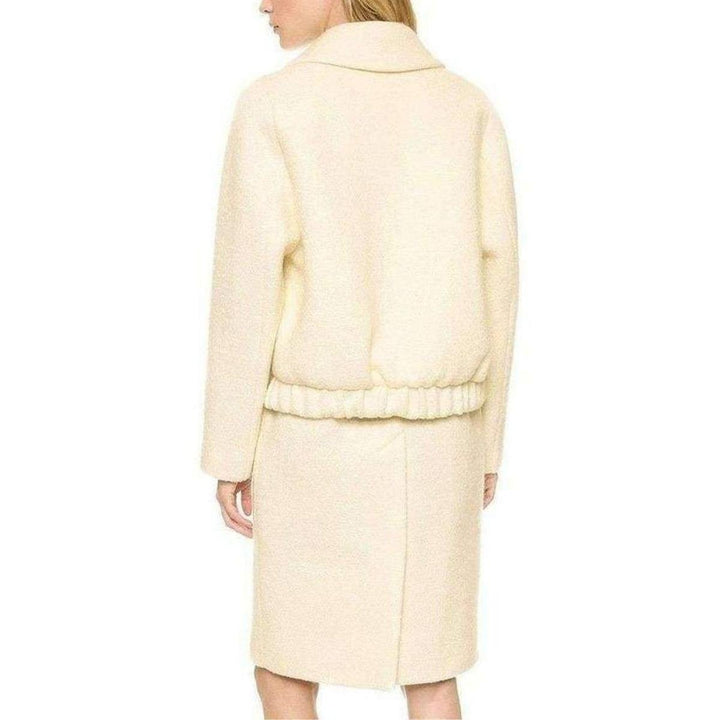 White Oversized Curly Coat
