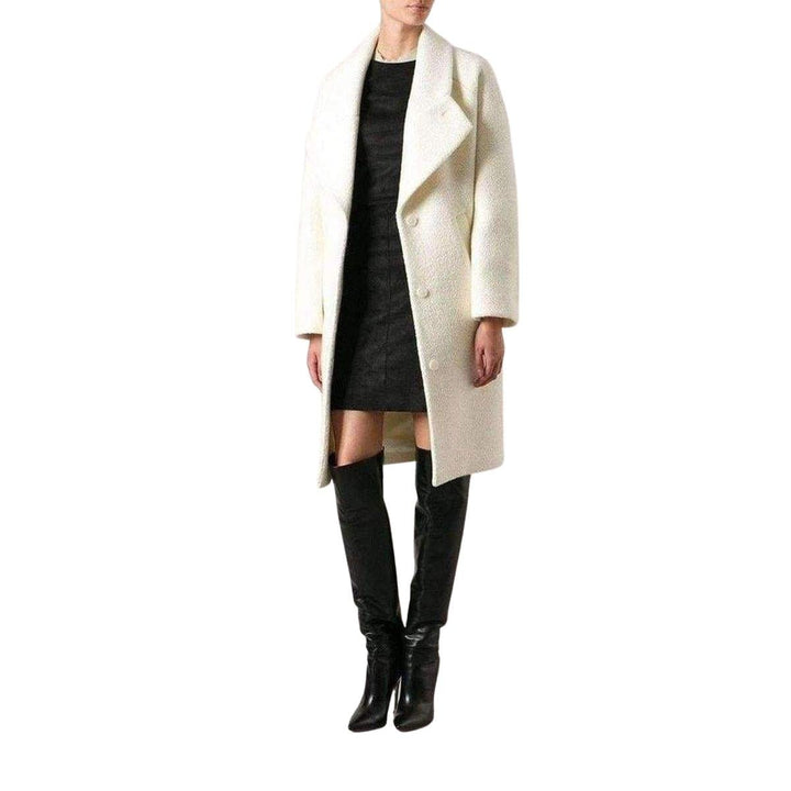 White Oversized Curly Coat