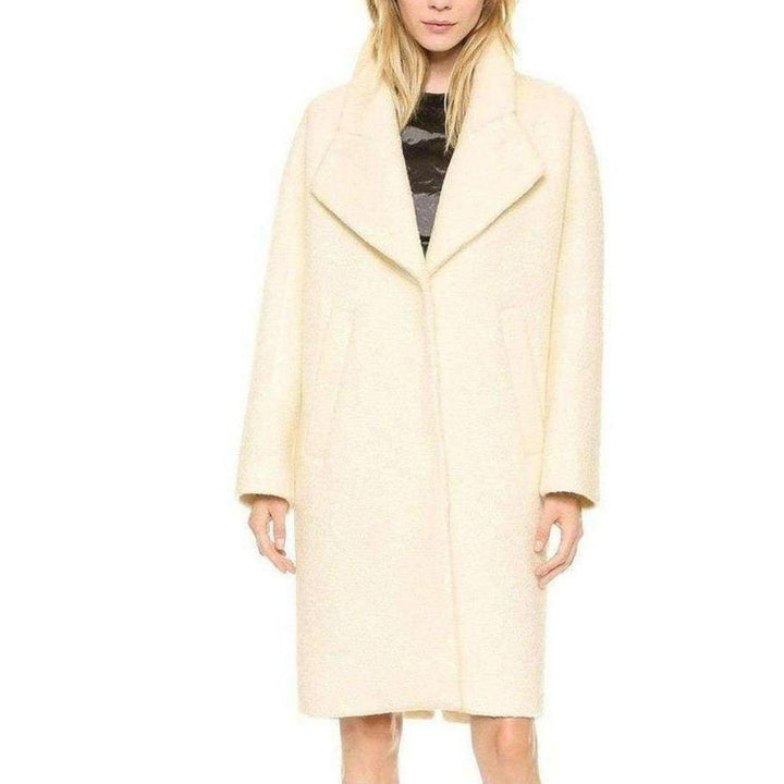 Carven-White Oversized Curly Coat - Runway Catalog