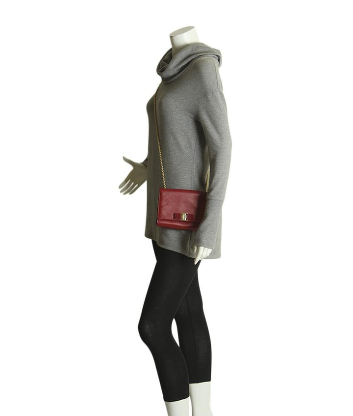 Salvatore Ferragamo Vara Red Leather Crossbody Bag
