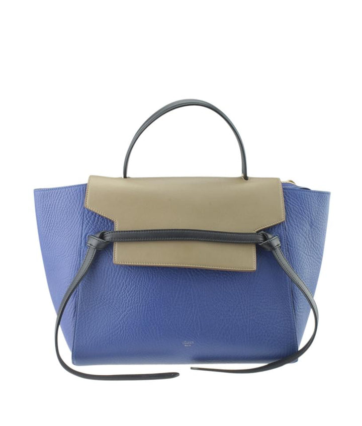 Céline Belt Bag Mini Color Block Brownxblue Leather Tote