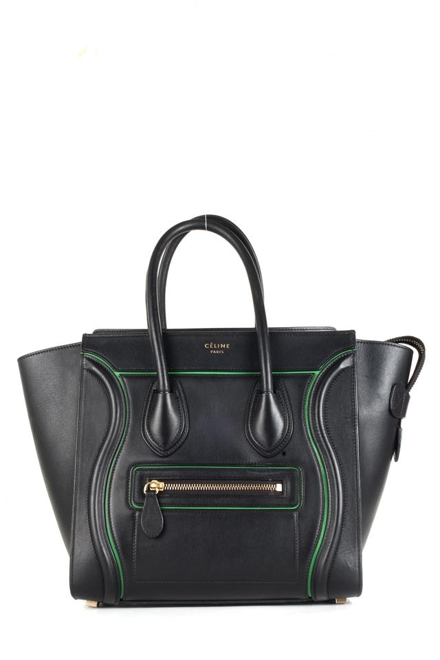 Céline Luggage Calfskin Micro Black Leather Tote
