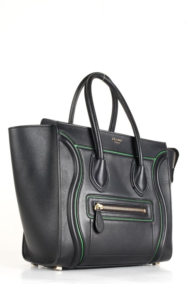 Céline Luggage Calfskin Micro Black Leather Tote