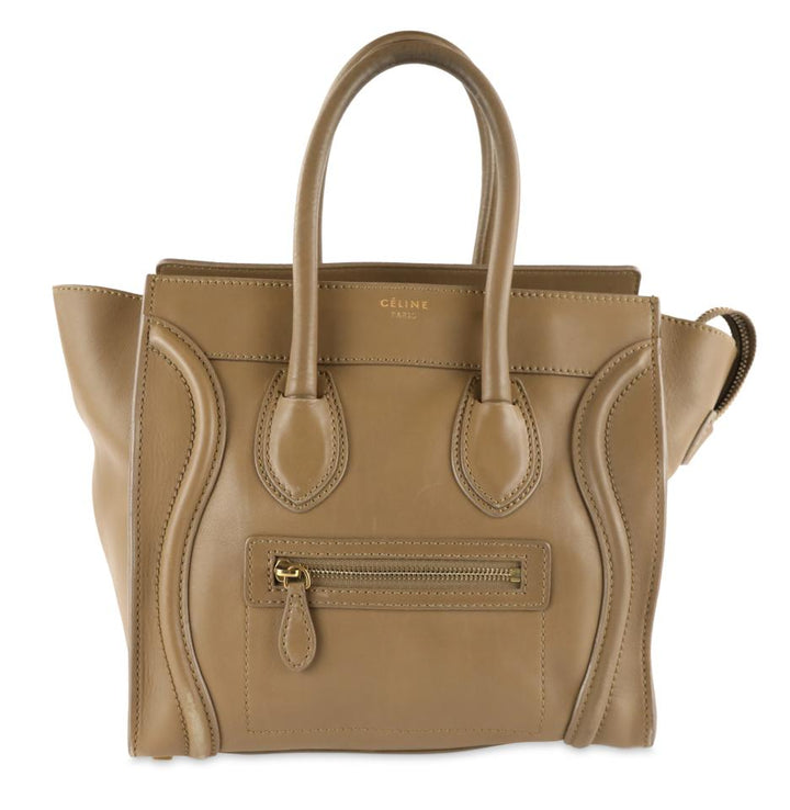 Céline Luggage Micro Brown Leather Tote
