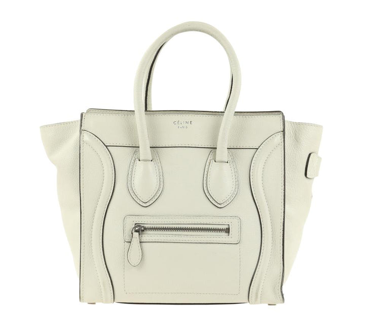Céline Luggage Micro Lune Grey Calfskin Leather Tote