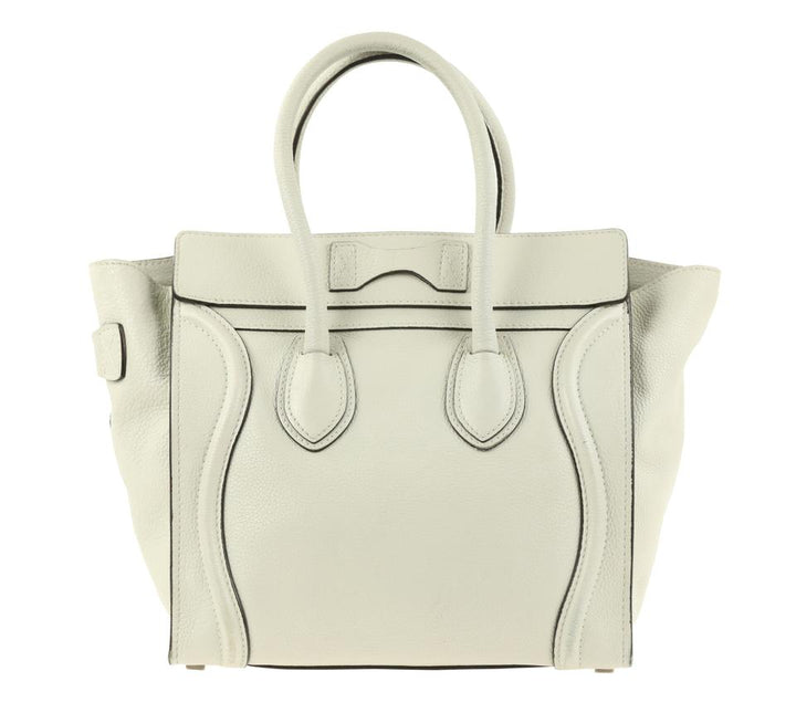 Céline Luggage Micro Lune Grey Calfskin Leather Tote