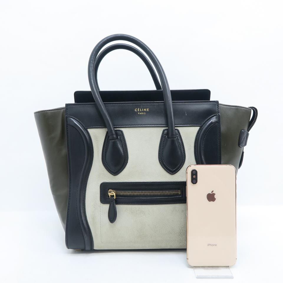 Céline Luggage Micro Tricolor Calfskin Tote