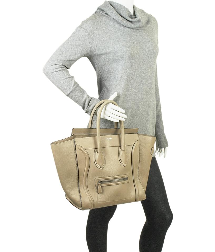 Céline Luggage Mini Beige Leather Tote