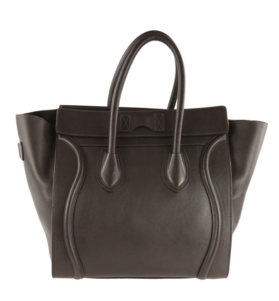 Céline Luggage Mini Brown Calfskin Leather Tote