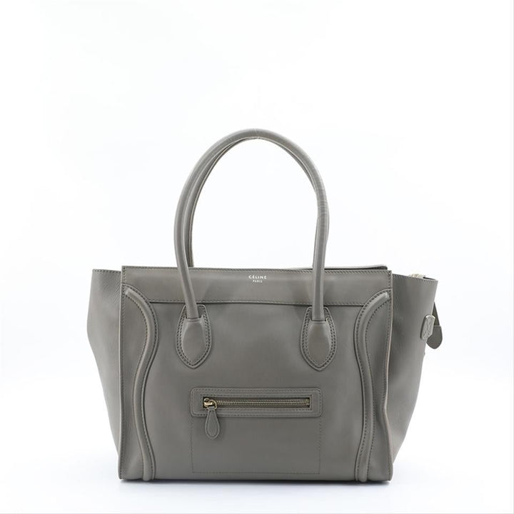 Céline Luggage Mini Grey Calfskin Leather Tote