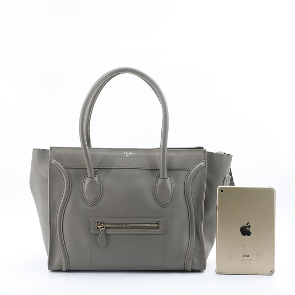 Céline Luggage Mini Grey Calfskin Leather Tote