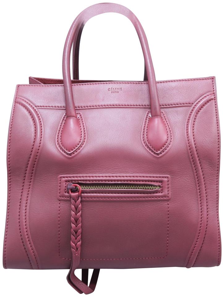 Céline Luggage Phantom Medium Darkred Calfskin Tote