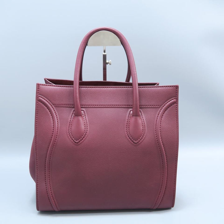 Céline Luggage Phantom Medium Darkred Calfskin Tote