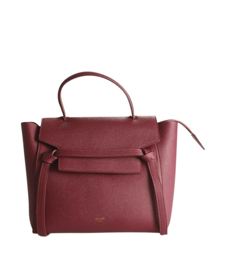 Celine Micro Belt Bag Burgundy Leather 2- Way Crossbody Bay