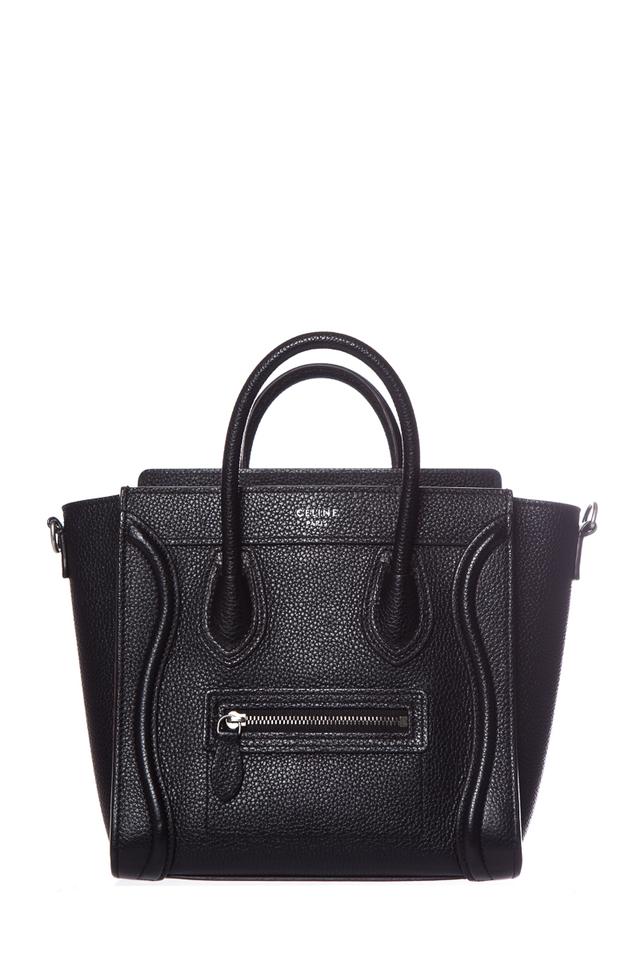 Céline Phantom Luggage Nano Black Leather Tote