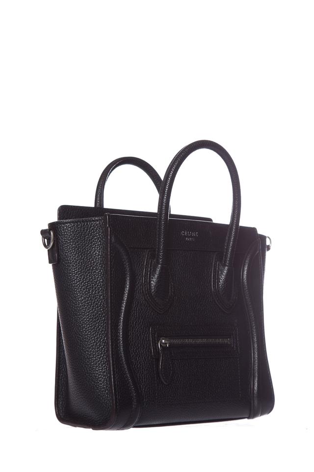 Céline Phantom Luggage Nano Black Leather Tote
