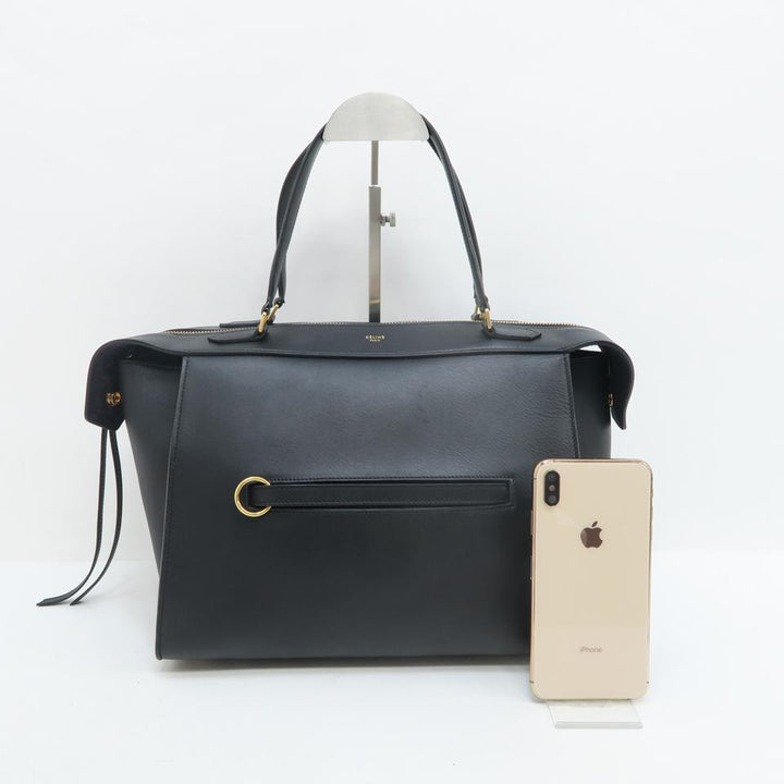 Céline Ring Small Black Calfskin Leather Tote