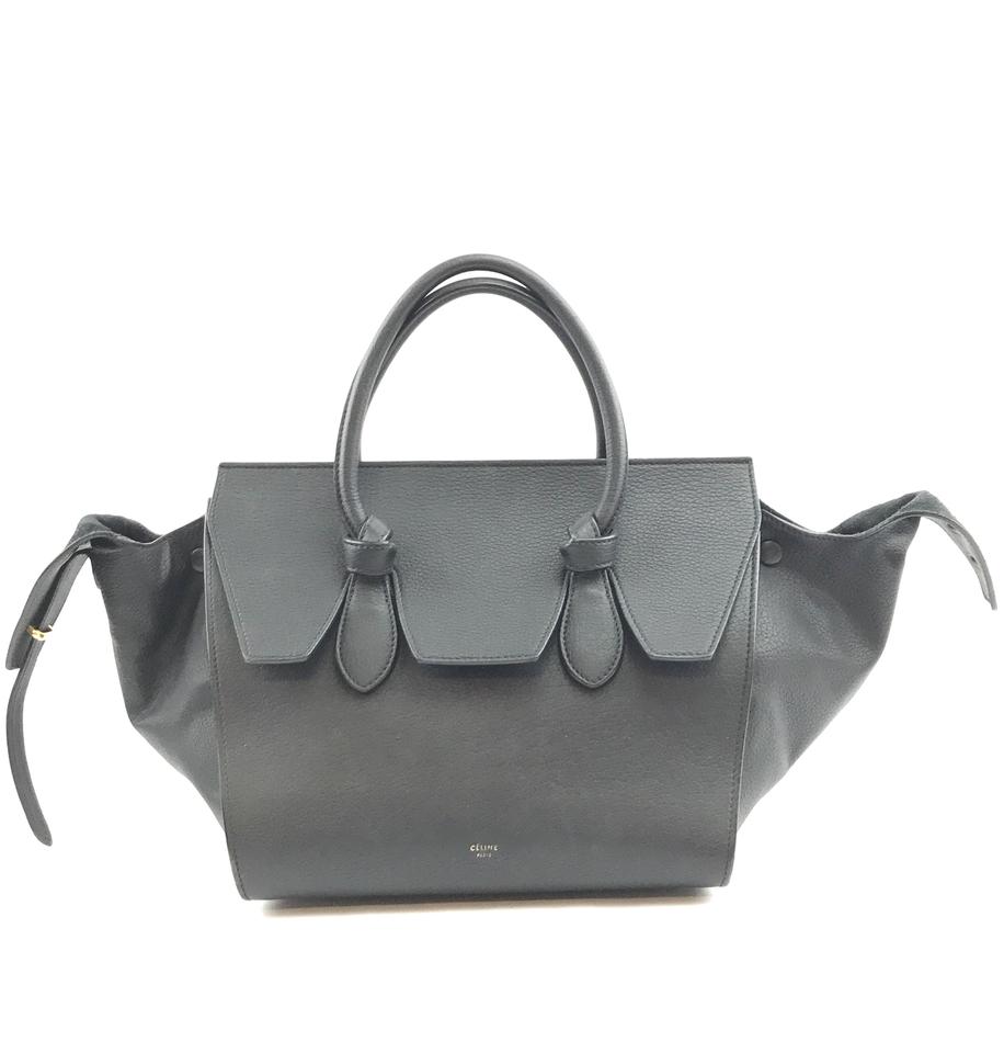 Céline Tie Knot Calfskin Mini Hand Tote Black Leather Satchel