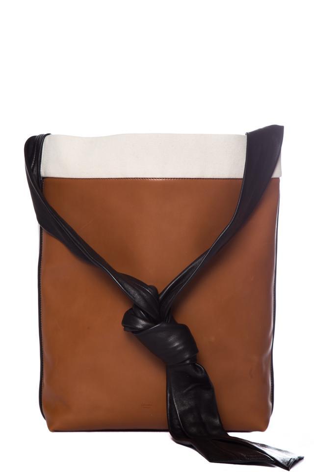 Céline Twisted Cabas Camel Brown Calfskin Leather Tote