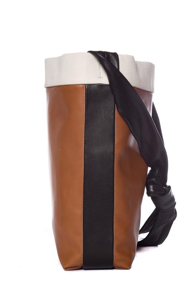 Céline Twisted Cabas Camel Brown Calfskin Leather Tote