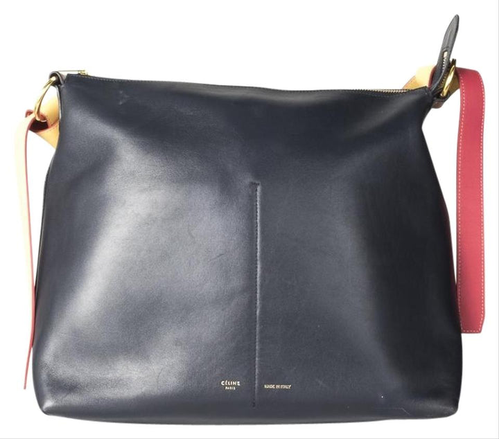 Céline Twisted Cabas Zipped Tote Orange Leather Shoulder Bag