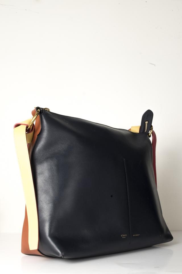 Céline Twisted Cabas Zipped Tote Orange Leather Shoulder Bag