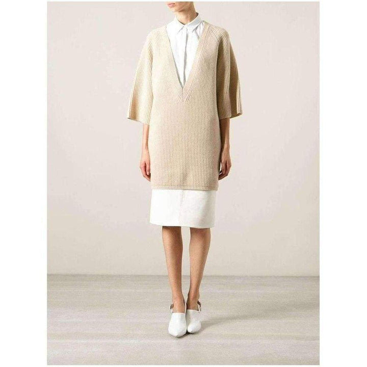 Beige Cashmere Knit Sweater