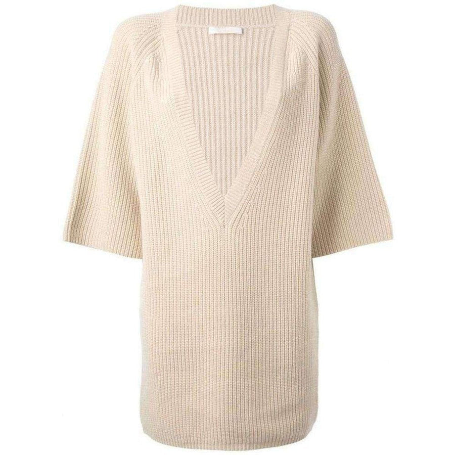 Chloé-Beige Cashmere Knit Sweater - Runway Catalog