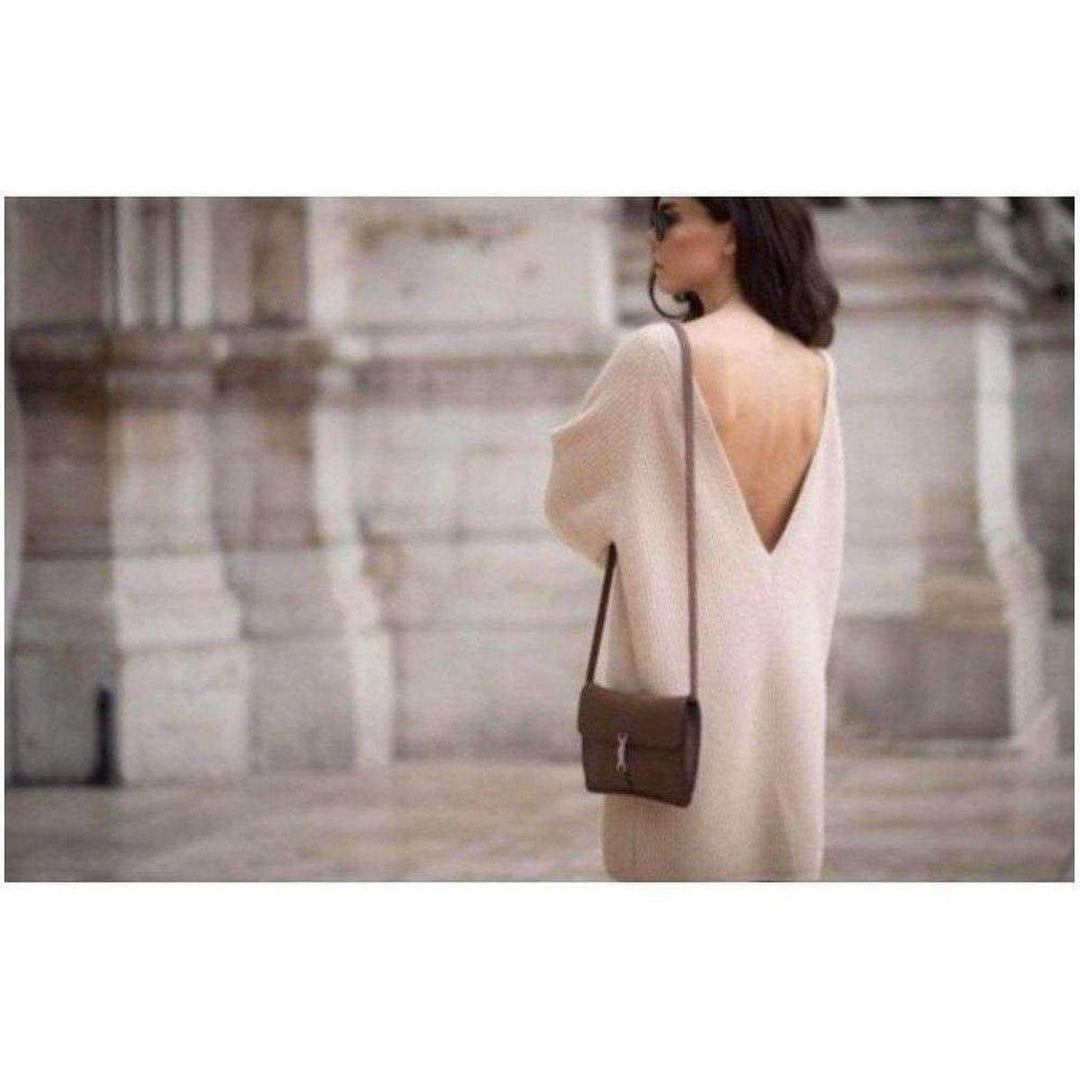 Beige Cashmere Knit Sweater