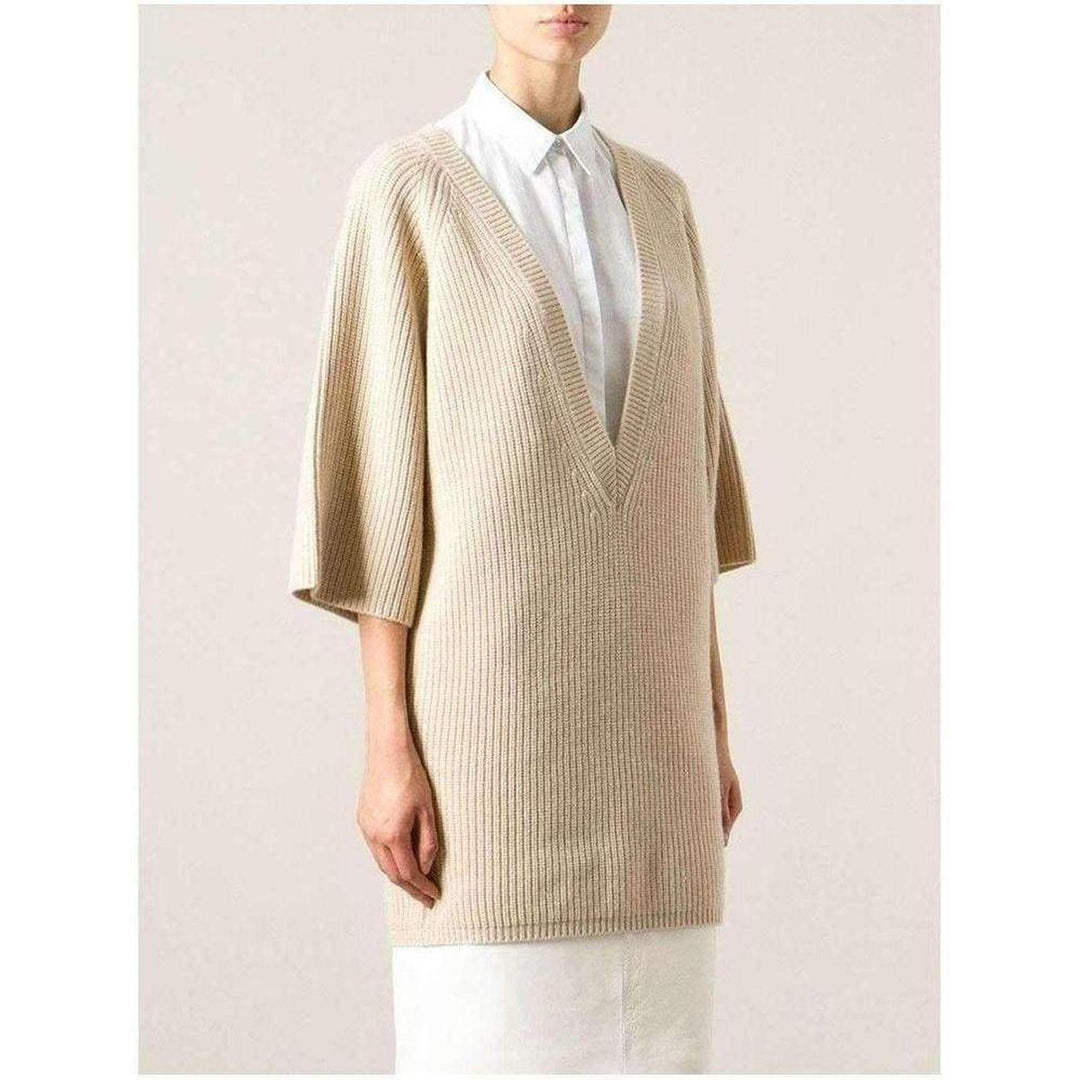 Beige Cashmere Knit Sweater