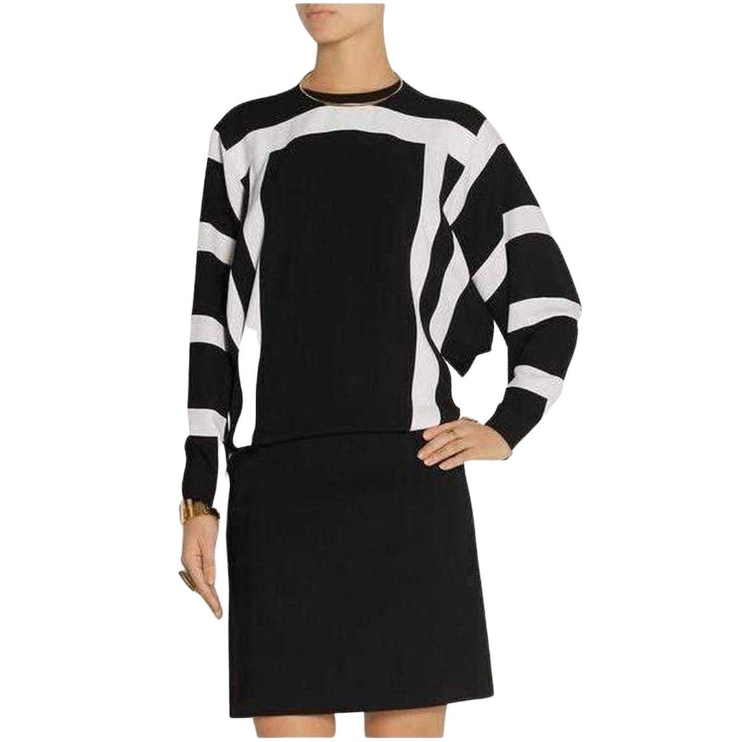 Black and White Crepe Shift Dress