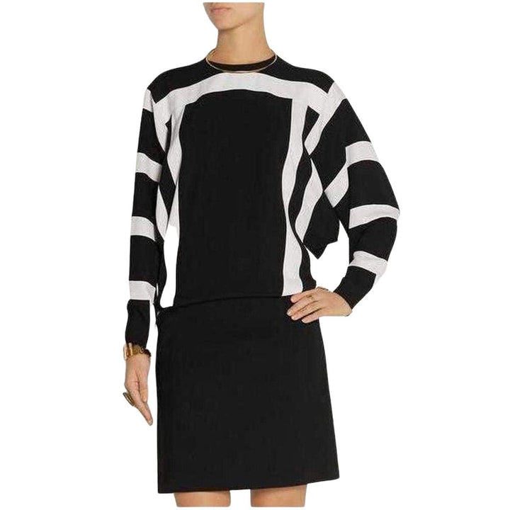 Black and White Crepe Shift Dress