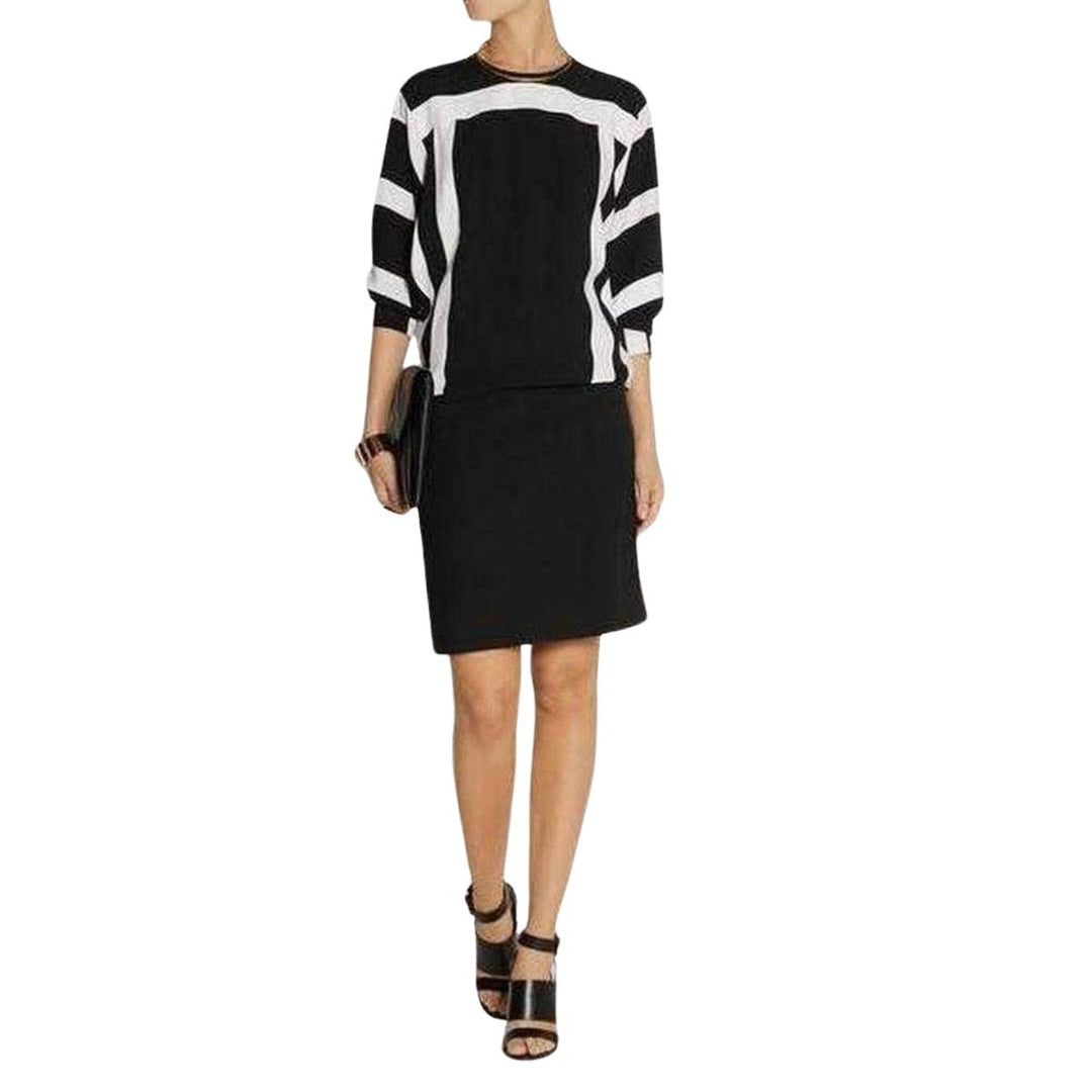 Black and White Crepe Shift Dress