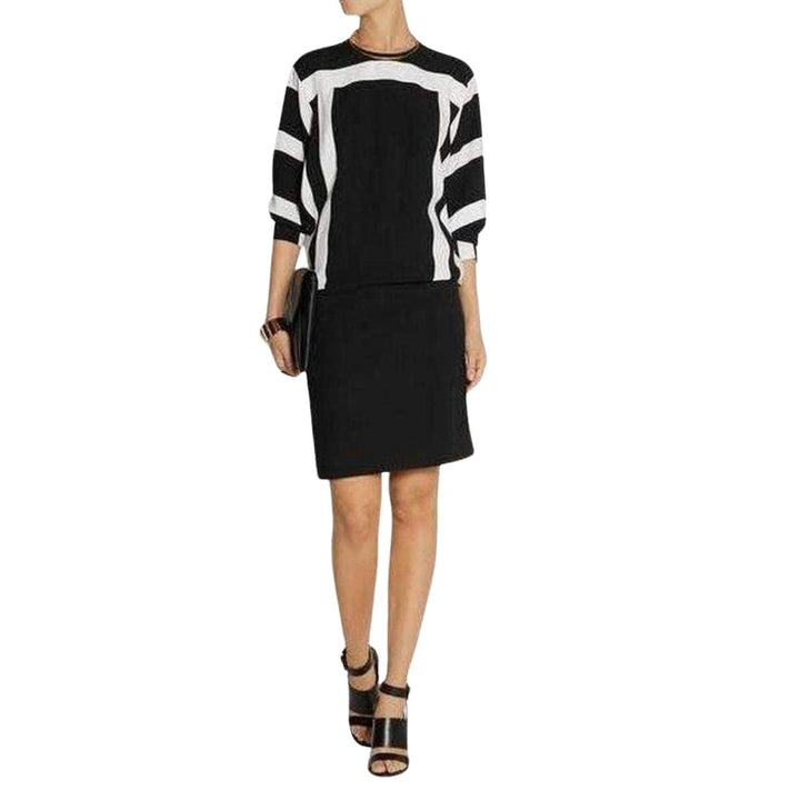 Black and White Crepe Shift Dress